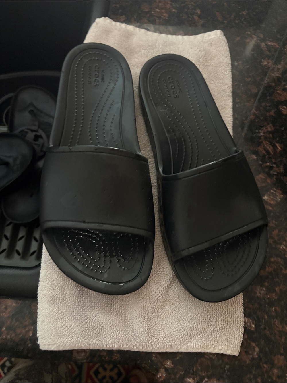 Black Crocs  Slide Sandals - Slip-On Comfort 10